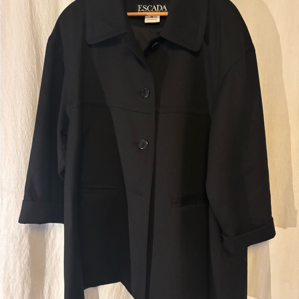 Escada Women's Navy Wool Coat